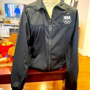 United States Olympic Committee Team USA Mens Black Track Jacket Zip Size XXL